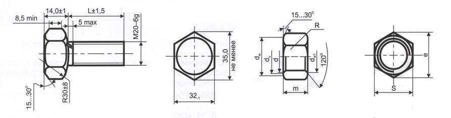 Autocad чертеж болта